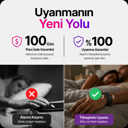Derin Uykuda Bile Zamanında Uyandıran Akıllı Alarm Bilekliği